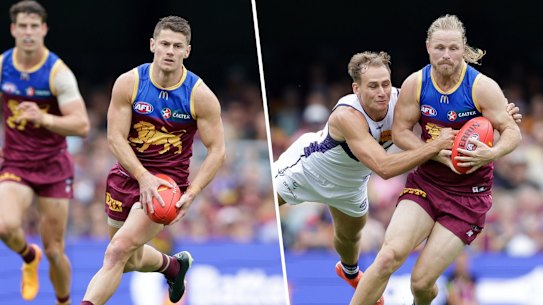 Brisbane teammates Dayne Zorko and Daniel Rich.