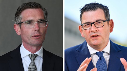 NSW Premier Dominic Perrottet and his Victorian counterpart Dan Andrews discussed the new variant via text message on Saturday.