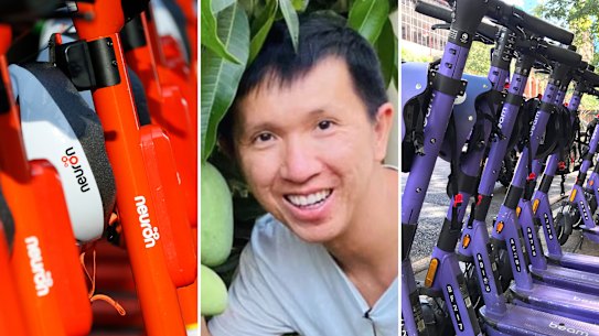 Thanh Phan, centre, died after an e-scooter crash in Perth’s CBD on the weekend. His death has prompted the City of Perth to suspend for-hire e-scooters indefinitely. 