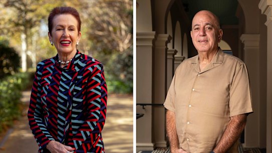 City of Sydney Lord Mayor Clover Moore and City of Parramatta Lord Mayor Pierre Esber.