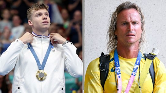 French swimmer Leon Marchand (left) will train with Australian Dean Boxall at the start of 2025.