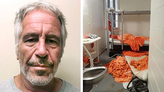 The jail cell of accused sex trafficker Jeffrey Epstein.