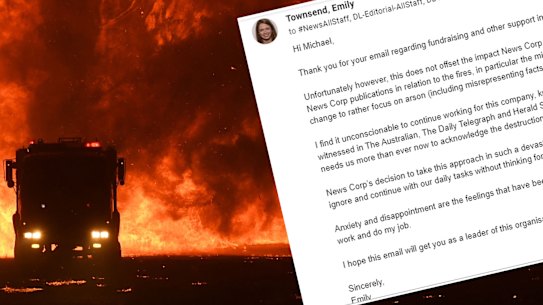 Bushfires and News Corp email.