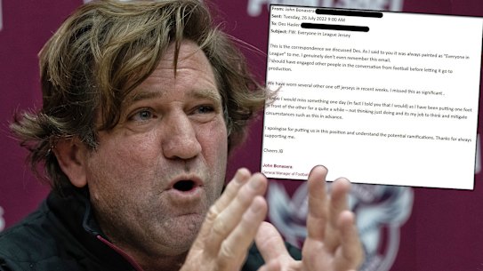 Des Hasler with the email.