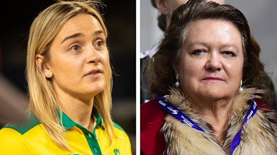 Liz Watson (left) and Gina Rinehart.