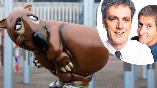 Fatso the wombat with Roy and HG.