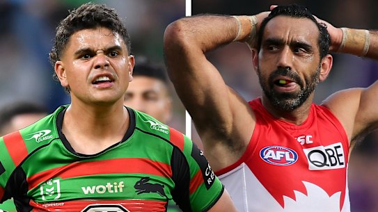 Latrell Mitchell and Adam Goodes. 