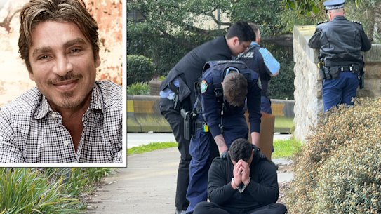 Police arrest a man on Old South Head Rd, and inset, John Ibrahim. There is no suggestion of any wrongdoing by Ibrahim.