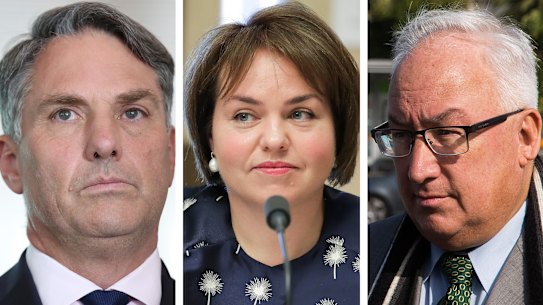 Michael Danby (right) wants an inquiry into whether Richard Marles (left) acted on a complaint of bullying from Kimberley Kitching.