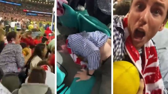 The Swans fan who marked the ball kicked by Lance Franklin for his 1000th goal.