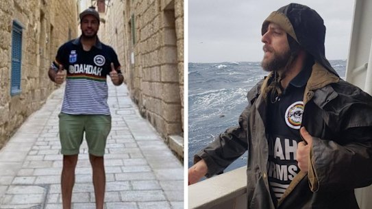 Composite - Three years ago, Anthony Micallef and his partner, Erika, became well known to most die-hard Panthers fans after getting engaged at Penrith Stadium. 
David Schubert set sail in July 16 and packed his Panthers gear “just in case”. He’s glad he did. 

