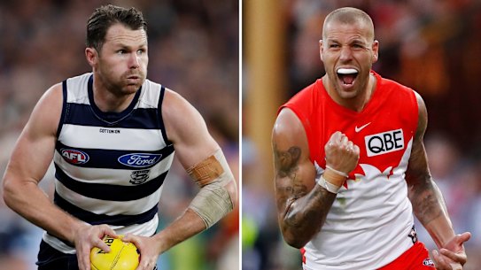 Patrick Dangerfield and Lance Franklin.