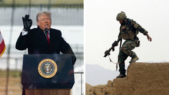 Composite of Donald Trump and Afghanistan