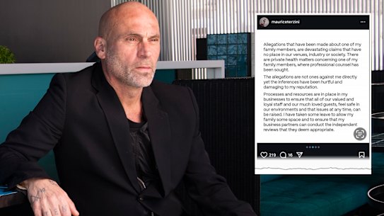 Maurice Terzini and his Instagram post.