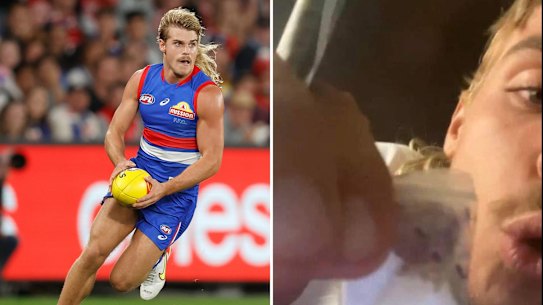 Bulldogs star Bailey Smith, and the photograph on social media.