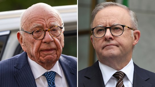 Rupert Murdoch and Anthony Albanese.