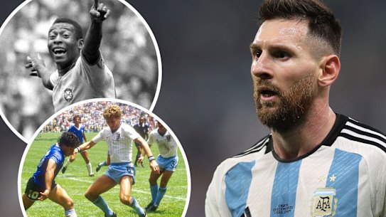 Lionel Messi, Maradona, Pele.