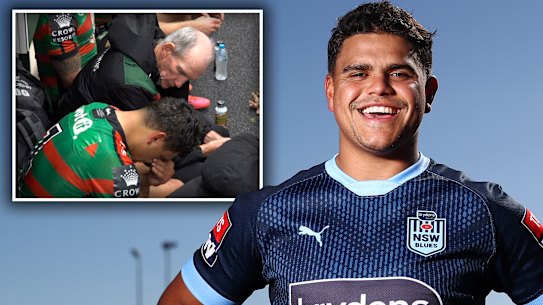 Latrell Mitchell and Wayne Bennett 