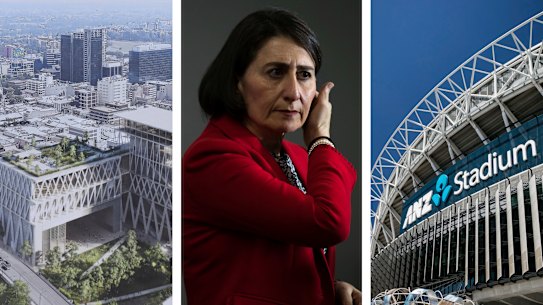 The Berejiklian government revealed up to $20 billion could be wipe from state coffers as the Powerhouse Museum relocation and ANZ Stadium upgrade were plunged into uncertainty. 
