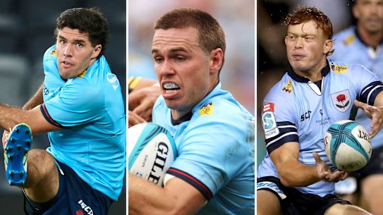 Ben Donaldson, Will Harrison and Tane Edmed are all competing for the NSW no.10.