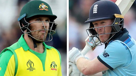 Captains Aaron Finch and Eoin Morgan; Australia's tour of England later this year could take place in empty stadiums.
