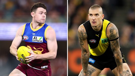Brisbane Lions champion Lachie Neale and Richmond great Dustin Martin.