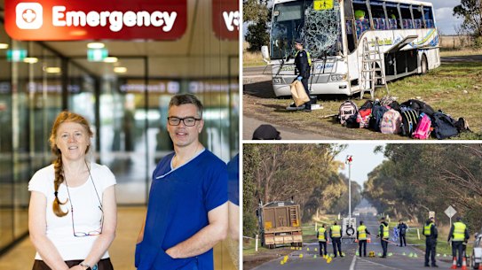 Royal Children’s Hospital director of trauma service Warwick Teague and Joanne Grindlay.