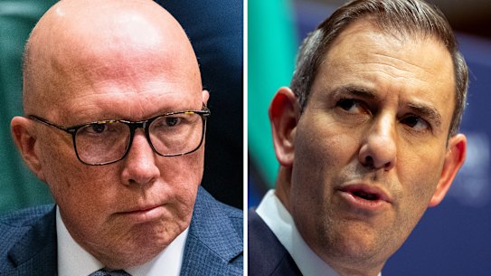 Opposition Leader Peter Dutton and Treasurer Jim Chalmers.