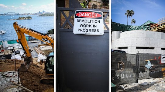 Houses along Vaucluse Road and off streets have been completely demolished or are being renovated in Vaucluse.  Pic by Renee Nowytarger /  SMH 04/04/21 SMH
