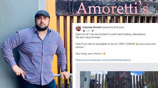 Gabriele Moretti, who runs Amoretti’s, said he would not discriminate against any customers who come through his door.