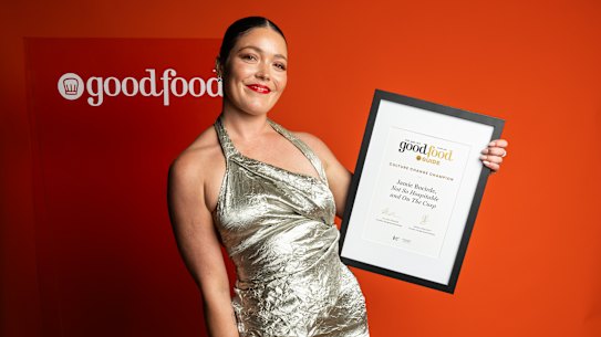 Hospitality worker Jamie Bucirde was honoured with Victoria’s first Cultural Change Champion award.