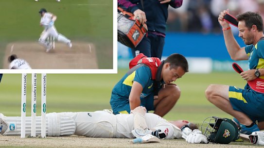 Steve Smith falls short of ton, but relief after terrifying blow to neck