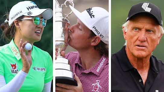 Minjee Lee, Cameron Smith and Greg Norman.