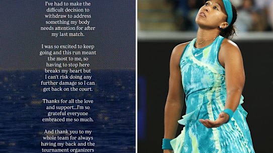 Naomi Osaka and social media post.
