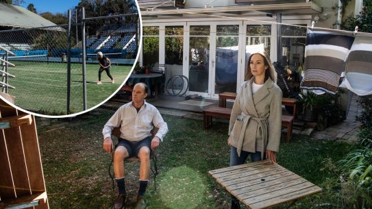 composite - White City site. Hakoah Club has offered double glazing and 2 m high fence to residents who will be affected by noise from the White City redevelopment where the club has proposed to build a function centre. 29th July 2021 Photo Louise Kennerley SMH
