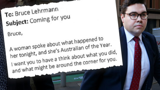Bruce Lehrmann told police he received an anonymous email before he was publicly named as the man accused of raping Brittany Higgins, documents reveal
