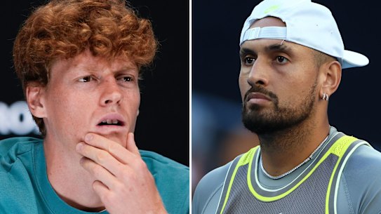 Jannik Sinner and Nick Kyrgios.