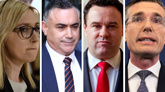 Amy Brown, John Barilaro, Stuart Ayres, Dominic Perrottet. 