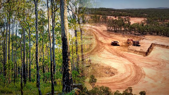 Alcoa bauxite mining operations in an area that was once jarrah forest in Western Australia.