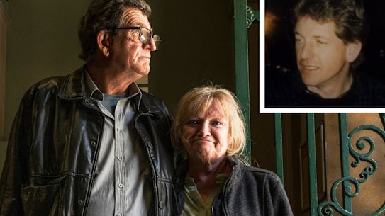 Peter Russell and his partner Donna Hannah. Inset, John Russell.