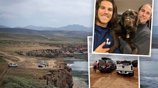 Perth brothers Jake and Callum Robinson (inset) are missing on a surf trip in Mexico. 