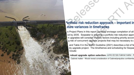 Wivenhoe dam during the 2011 floods. The research might lead to “further consideration” of its upgrade plans and risk management strategy.