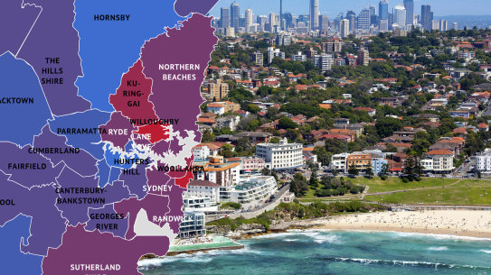 Spending in Sydney's eastern suburbs and north shore has fallen faster than other areas due to the coronavirus crisis. 