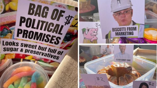 Composite of election day puns