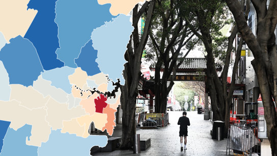 Vaccination rates in Sydney composite