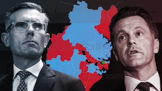 NSW votes 2023: electorate map composite