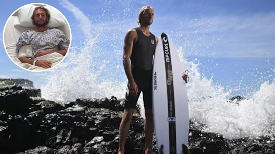 Owen Wright composition, Lennox Head and hospital inset.