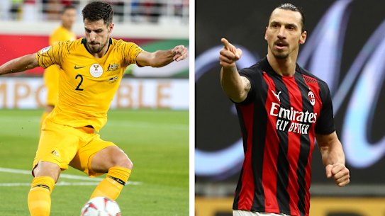 Milos Degenek and Zlatan Ibrahimovic.