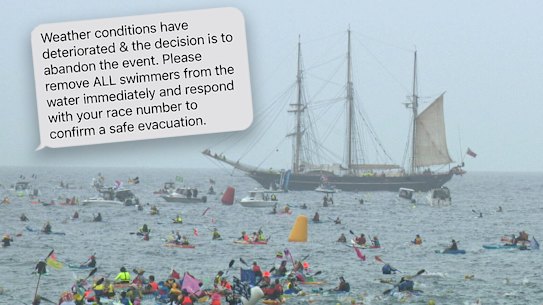 The Rottnest Channel Swim was completely abandoned for the first time in history on Saturday.