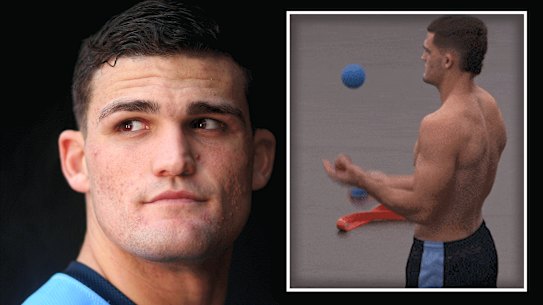 Nathan Cleary juggling.